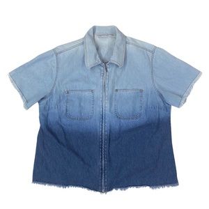 Fashion Bug dip dye denim zip up shirt